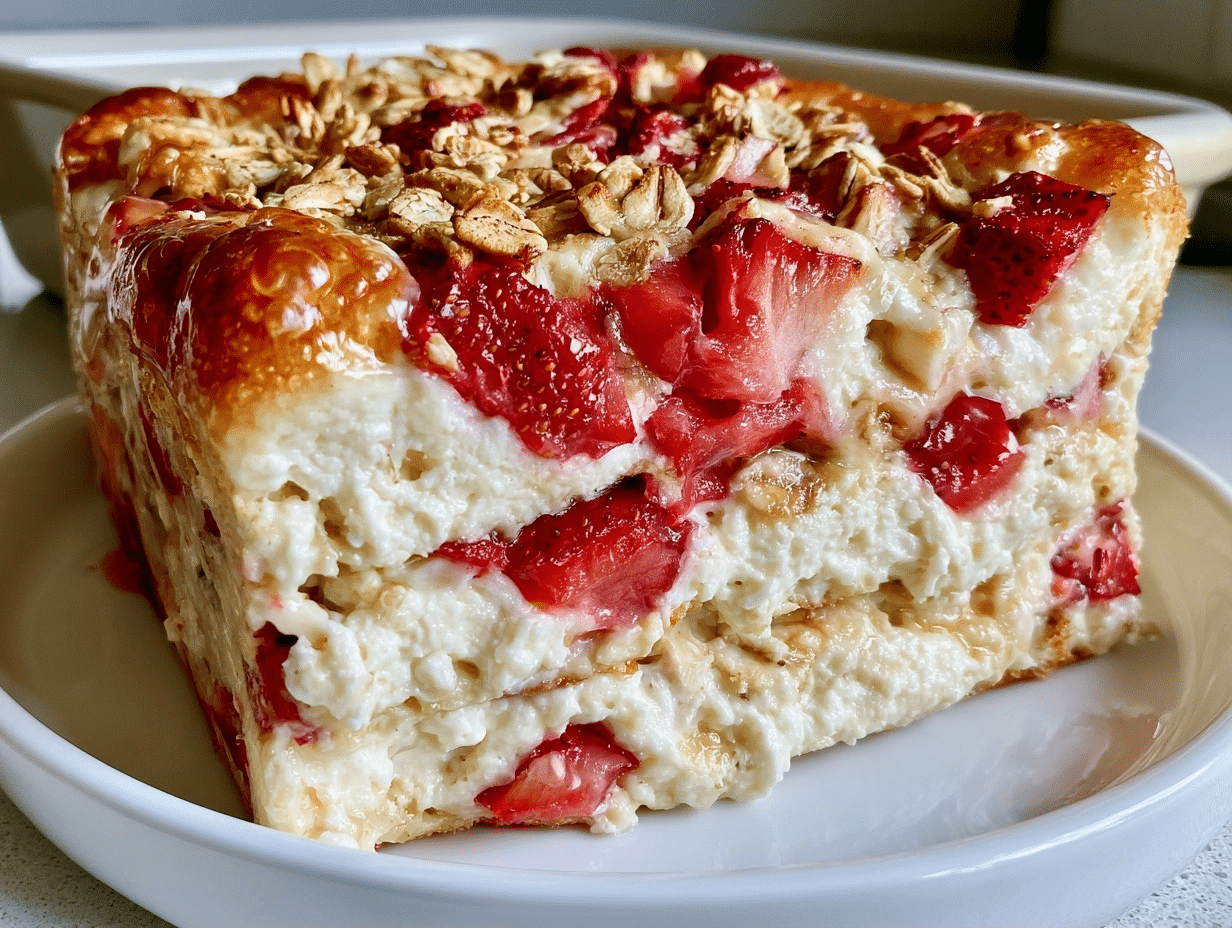 Strawberry Cheesecake Baked Oats Recipe