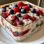 oatmeal bake with triple berries