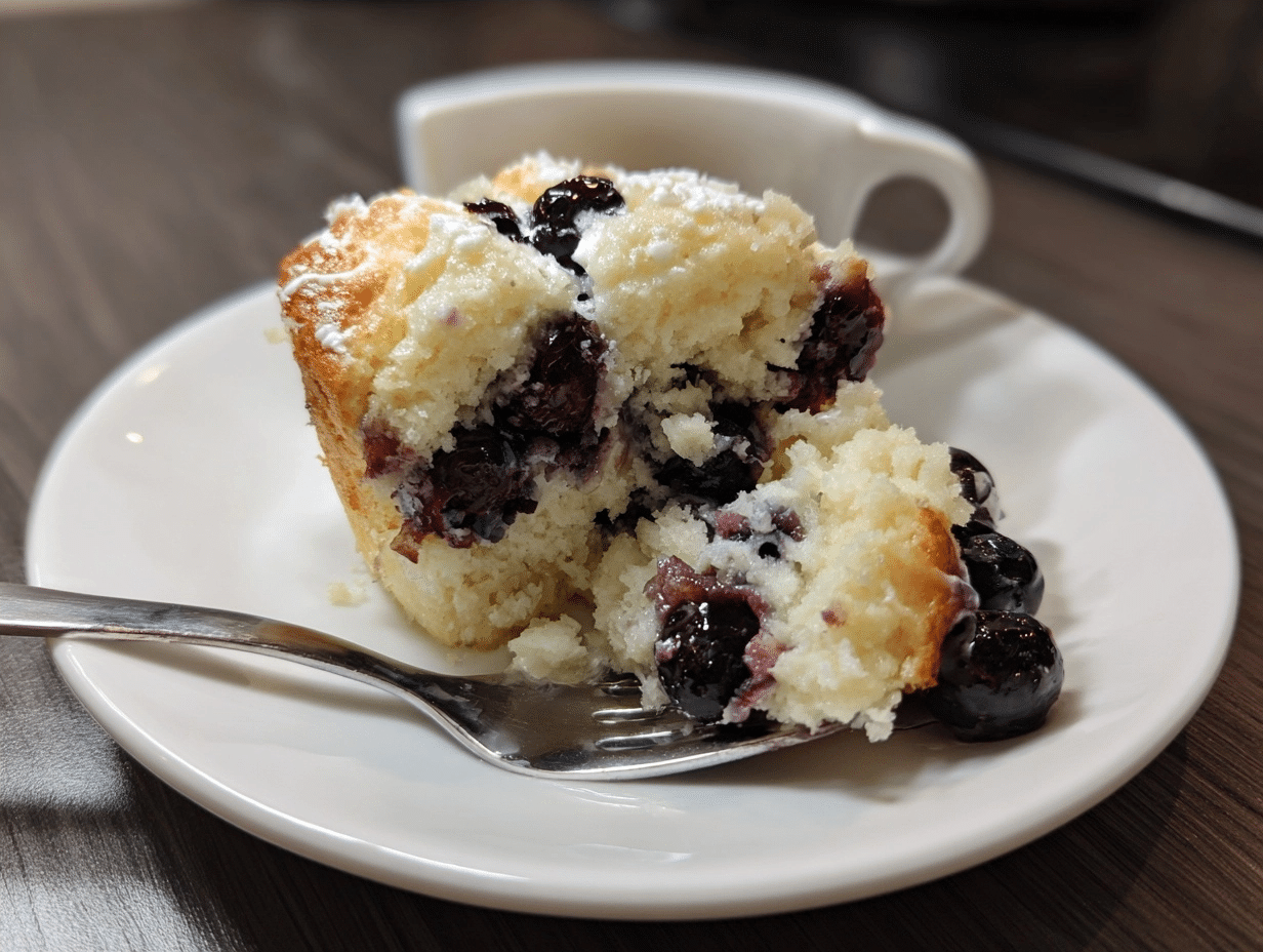Mug Cake: 7-Minute Fluffy Yogurt Blueberry Treat