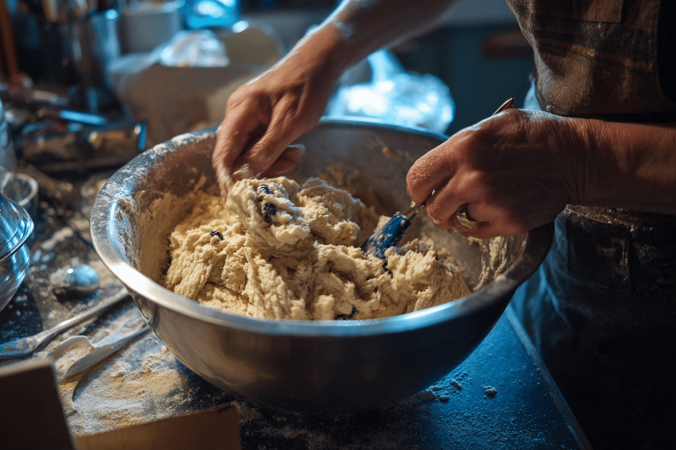 step-by-step blueberry loaf baking process