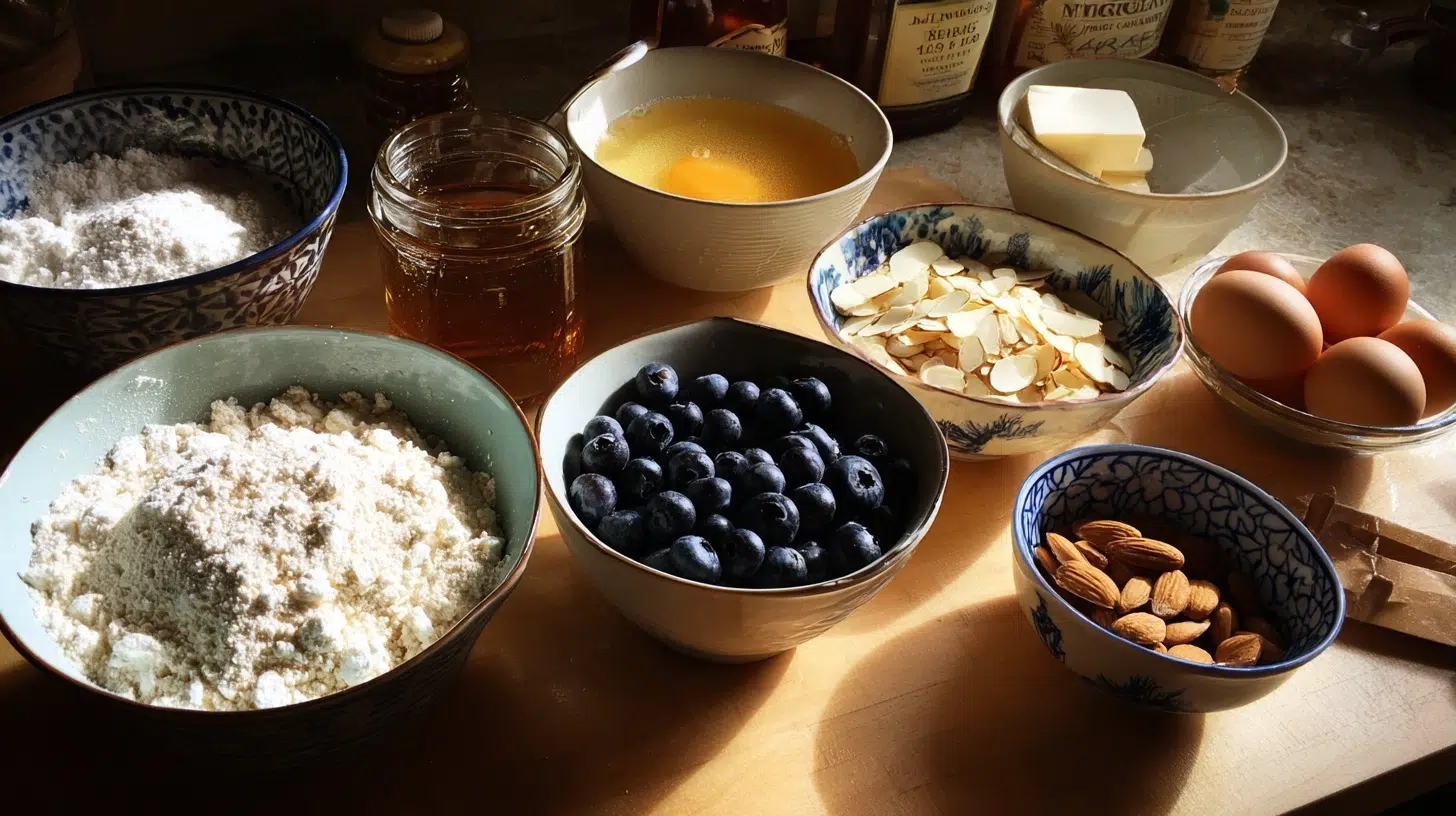 measured ingredients for cottage cheese bake