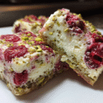 cottage cheese bars sliced on a white plate