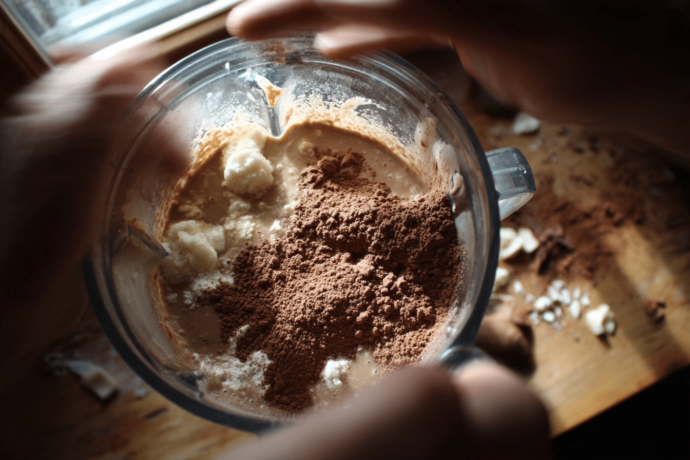 blending cottage cheese brownie batter