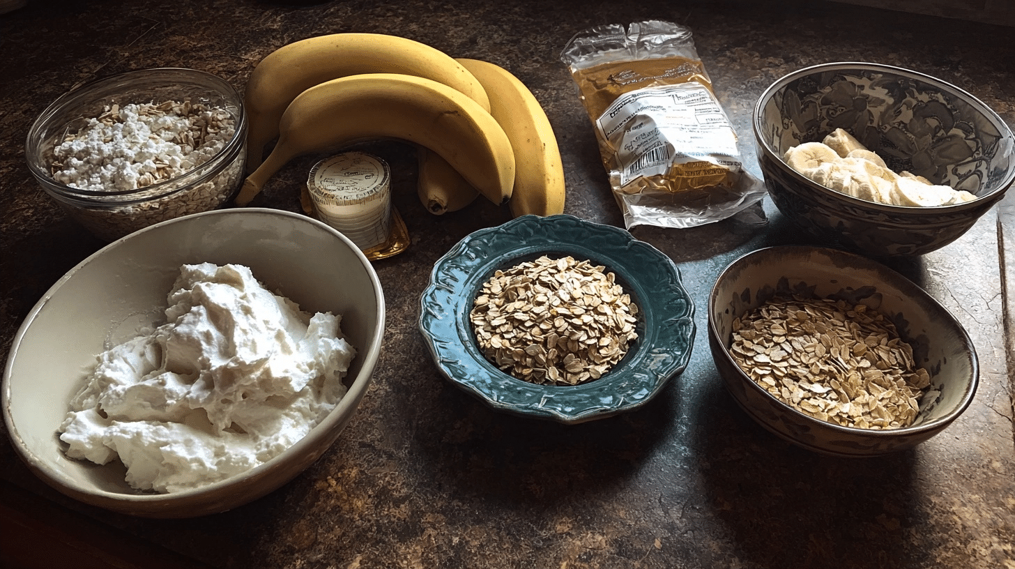 cottage cheese cake ingredients laid out