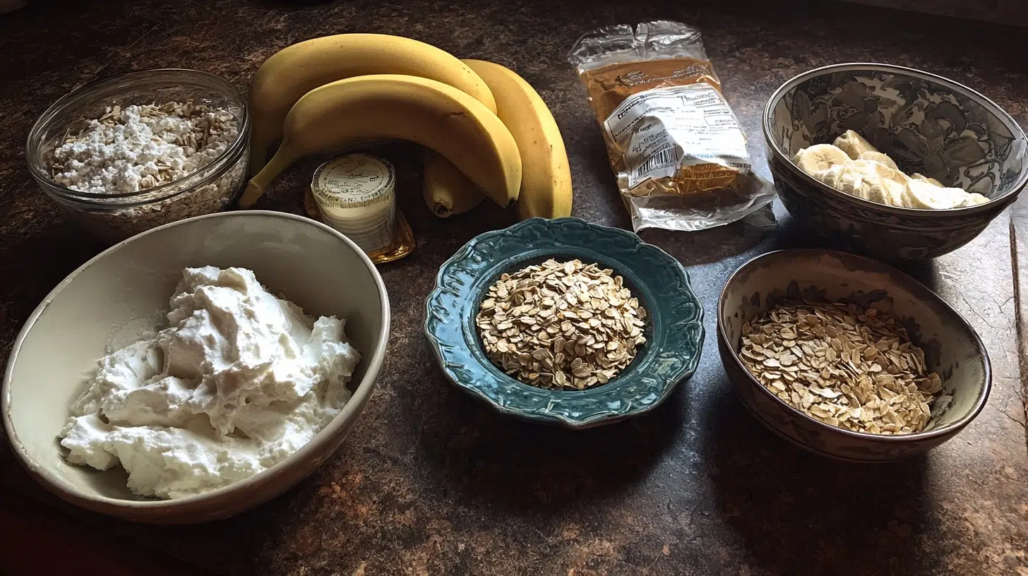 cottage cheese cake ingredients laid out