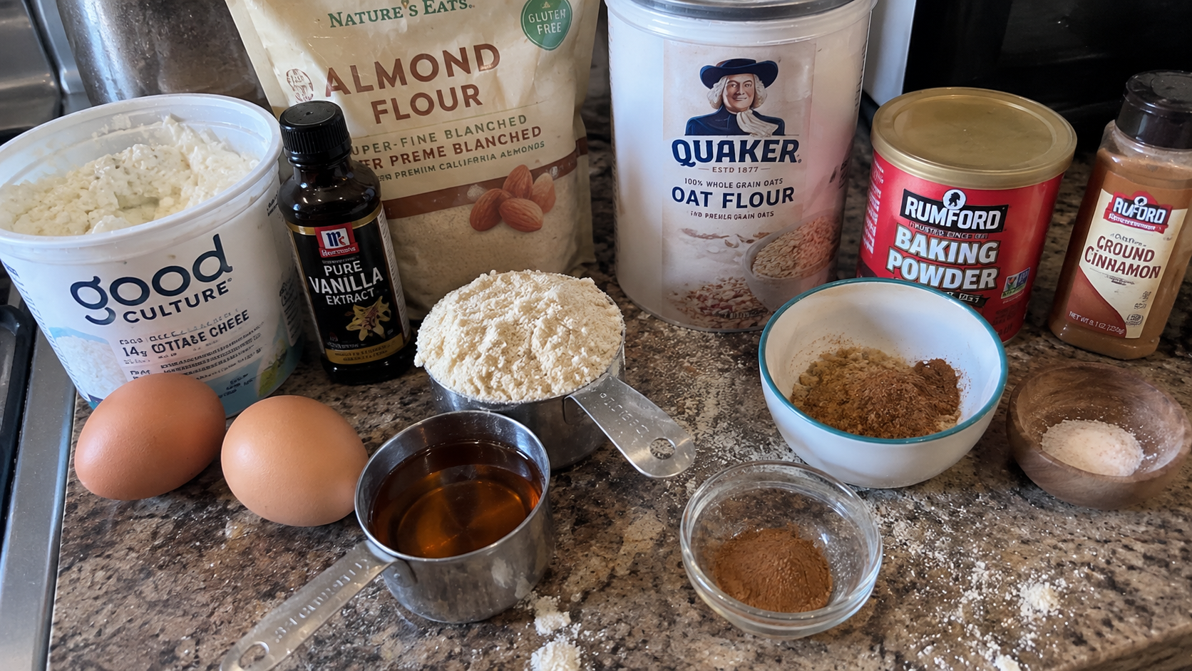 ingredients for cottage cheese donut recipe
