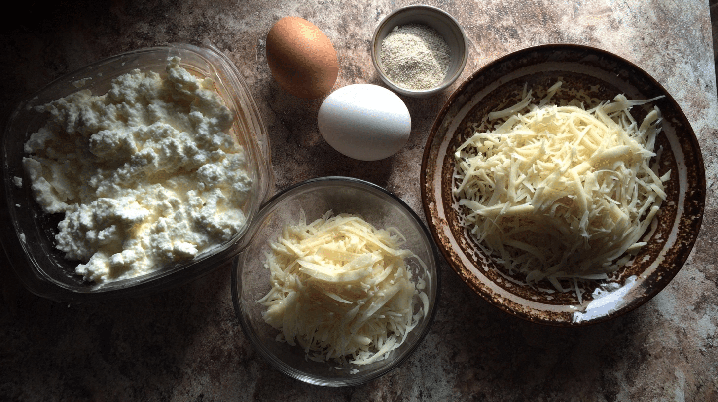 measured ingredients for cottage cheese flatbread