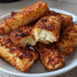 Crispy cottage cheese sticks fresh from the air fryer