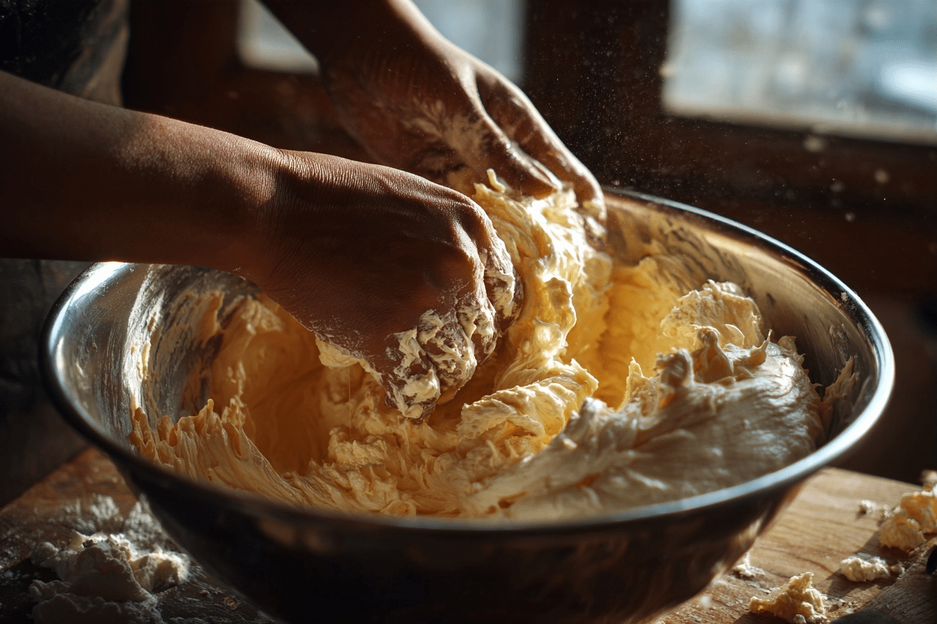 batter being poured into pan