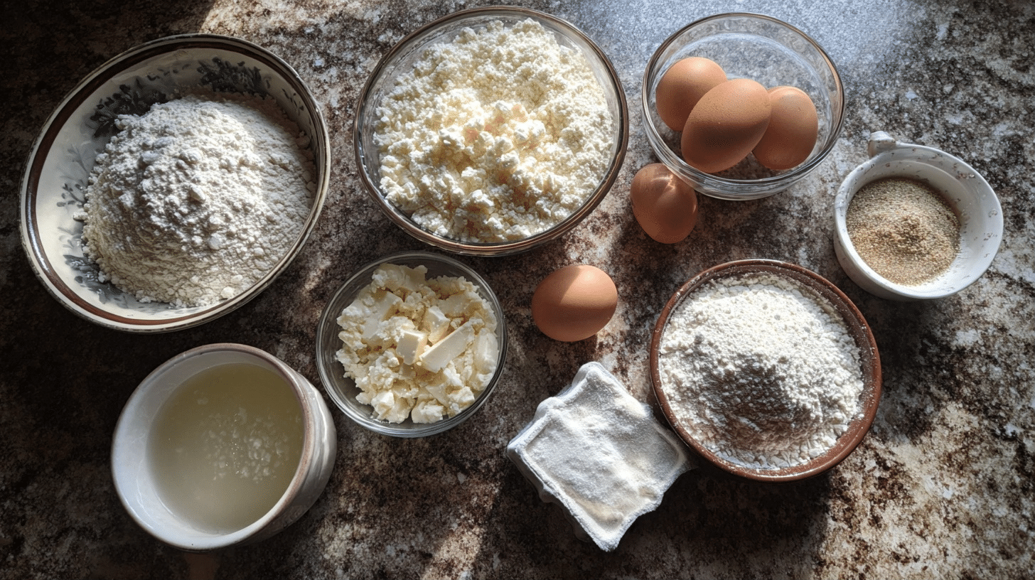 measured ingredients for garlic bites recipe