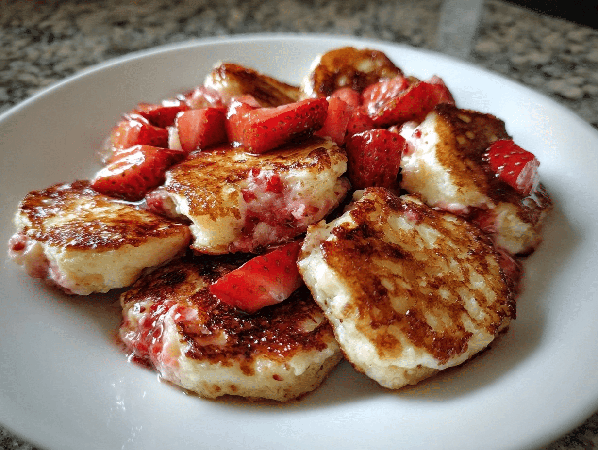 Strawberry Banana Cottage Cheese Pancake Bites