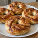 cottage cheese bagels cooling on a wire rack