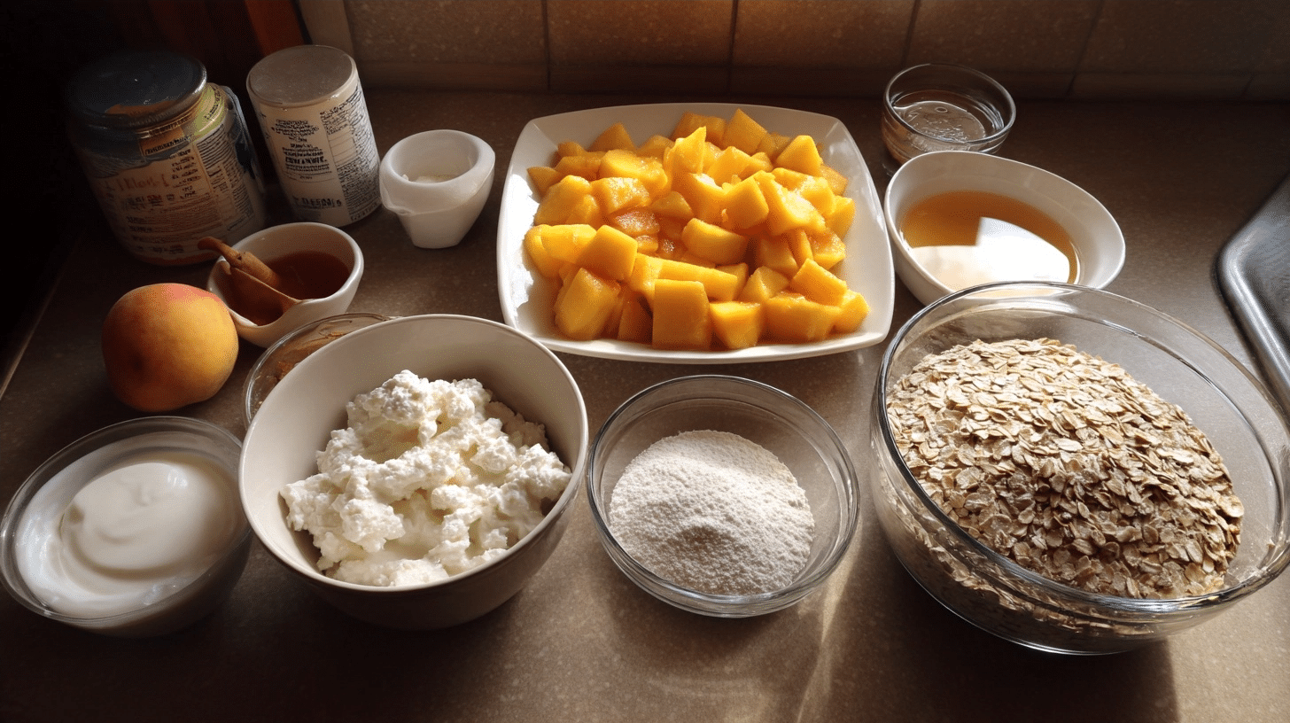 measured ingredients for cottage cheese bites