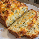 Cottage Cheese Bread Recipe 2 freshly sliced cottage cheese bread on a wooden board