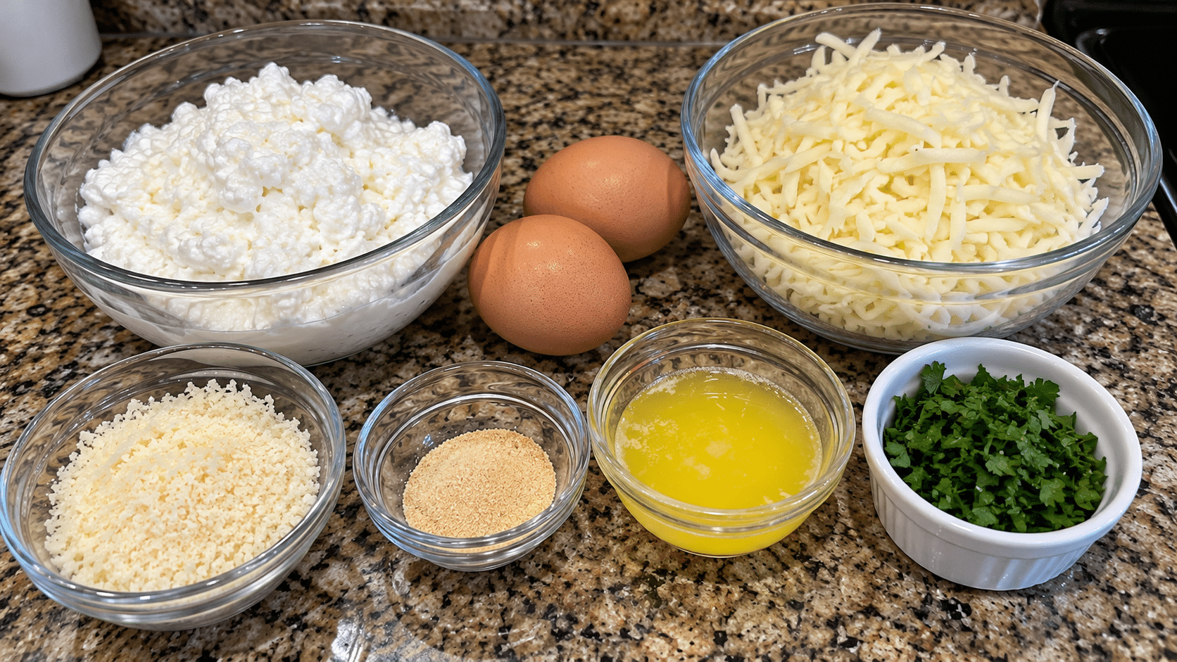 Three Simple Ingredients cottage cheese breadsticks ingredients laid out