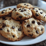 Soft & Chewy Cottage Cheese Chocolate Chip Cookies 2 stack of cottage cheese cookies with chocolate chips