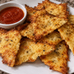 cottage cheese pizza shards on parchment paper