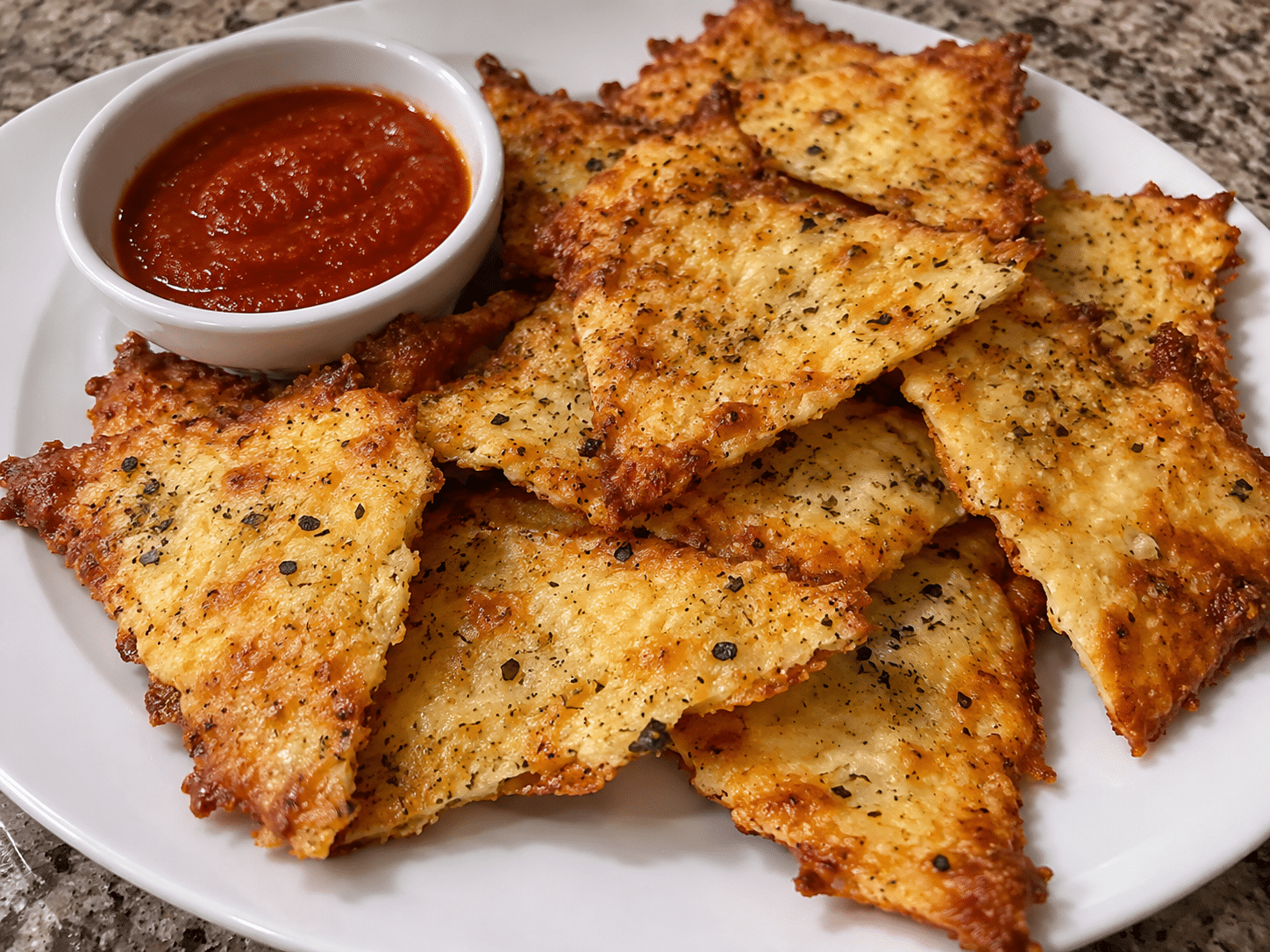 Crispy Cottage Cheese Pizza Shards – Low-Carb Snack