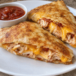 Cottage Cheese Wraps: 5-Minute Easy Crispy Chicken Quesadilla 2 Golden cottage cheese wraps folded around chicken and cheddar