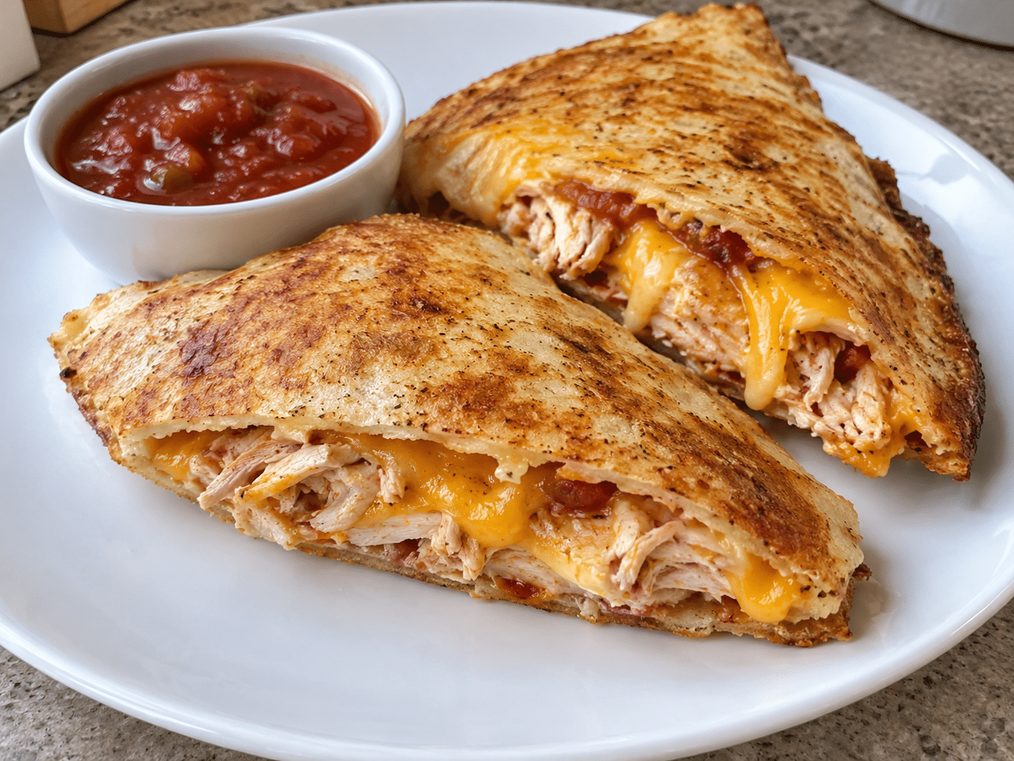Cottage Cheese Wraps: 5-Minute Easy Crispy Chicken Quesadilla
